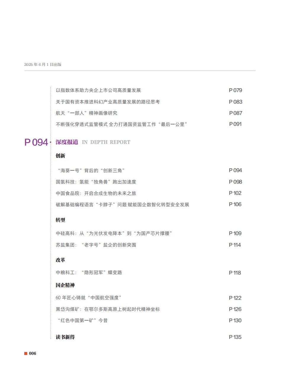 左右滑动查看2025年第6期目录